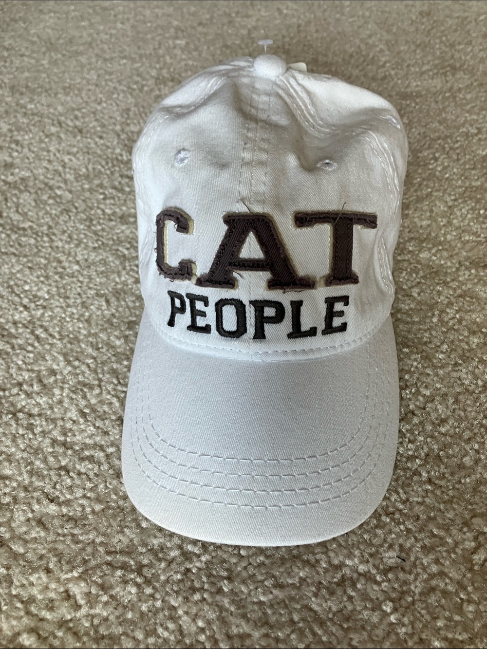Cat People Embroidered White Pet Lover Cap